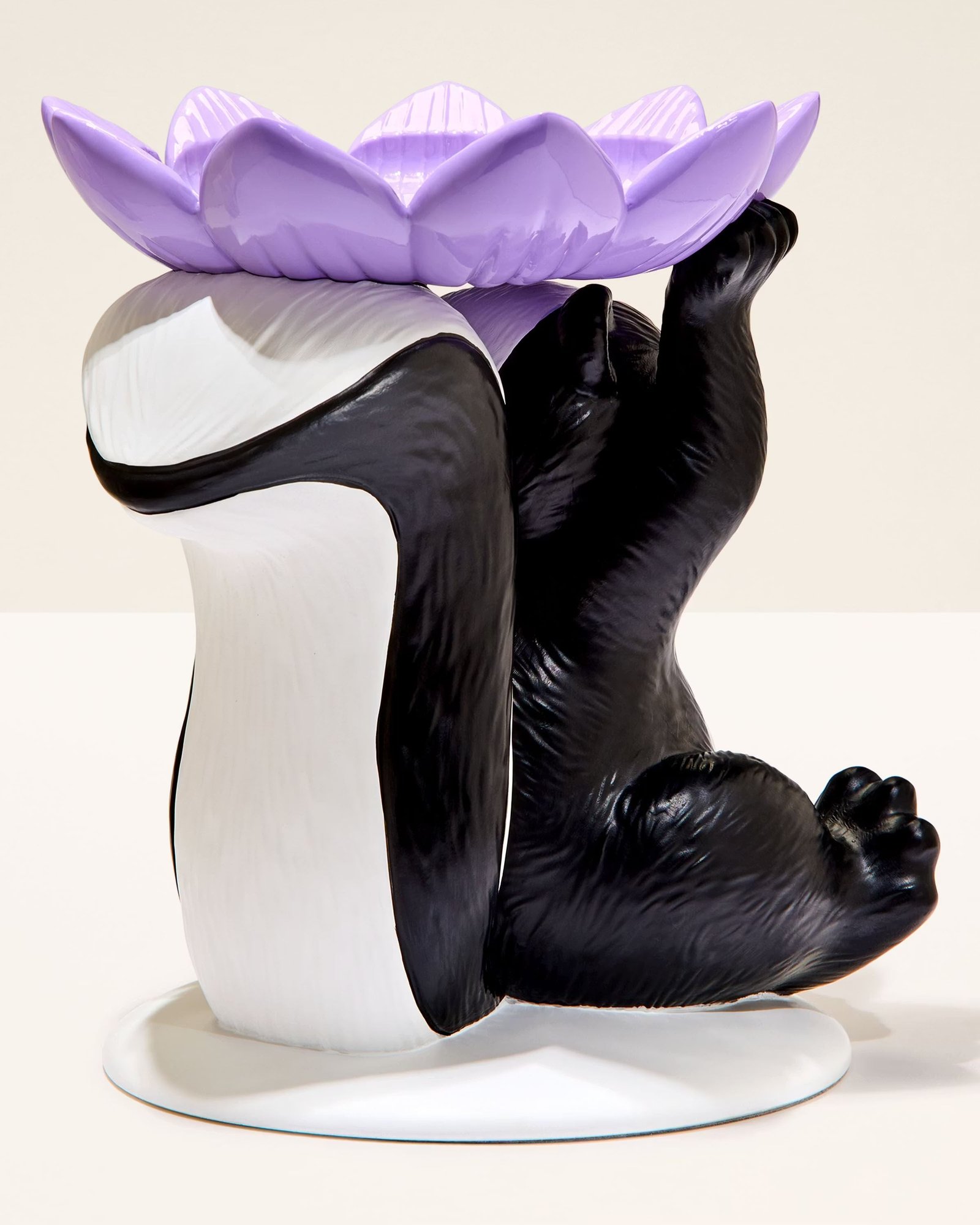 Flowery Skunk Pedestal 3-Wick Candle Holder - Image 4