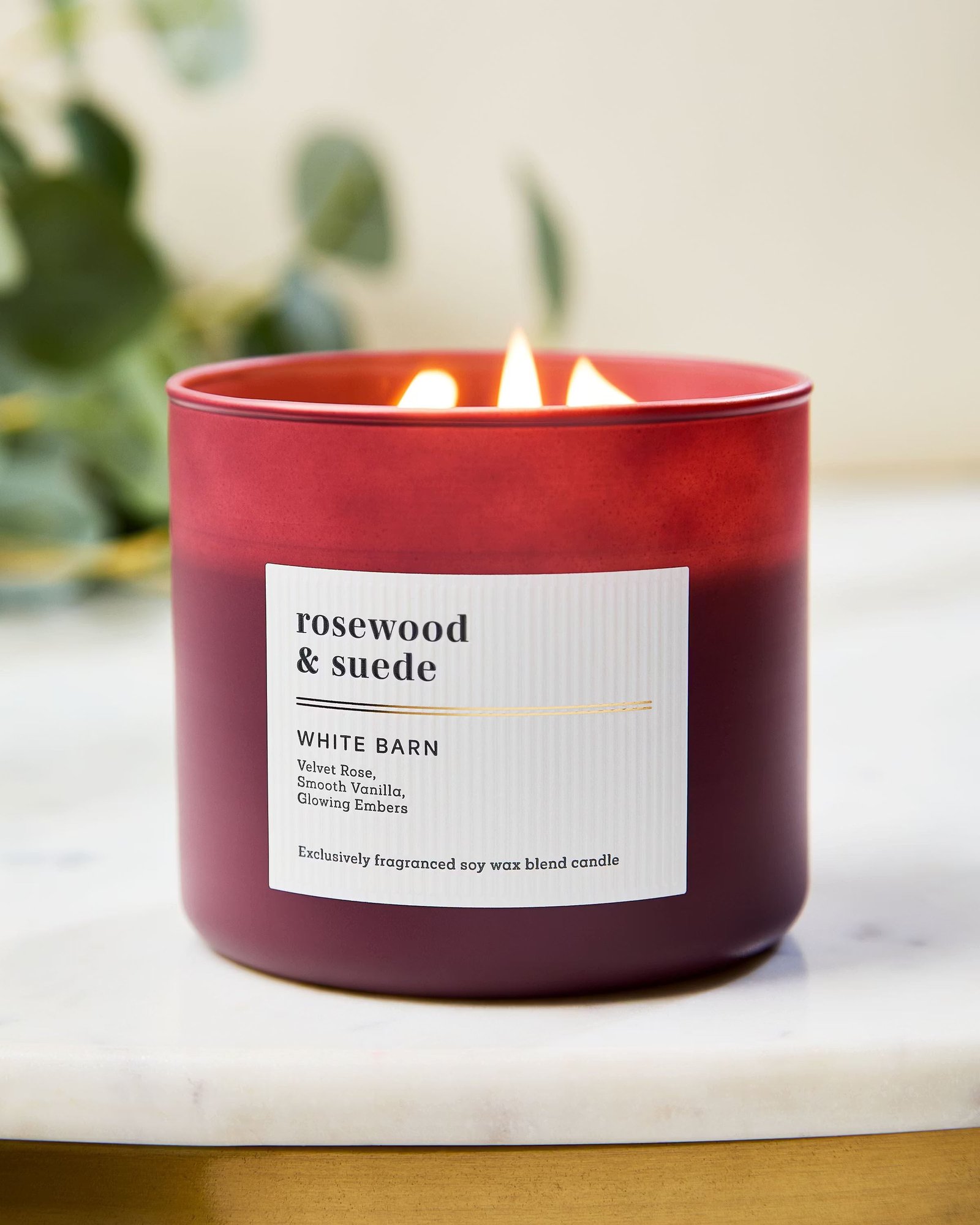 Rosewood & Suede 3-Wick Candle - Image 6