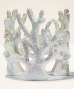 Iridescent Coral Pedestal 3-Wick Candle Holder
