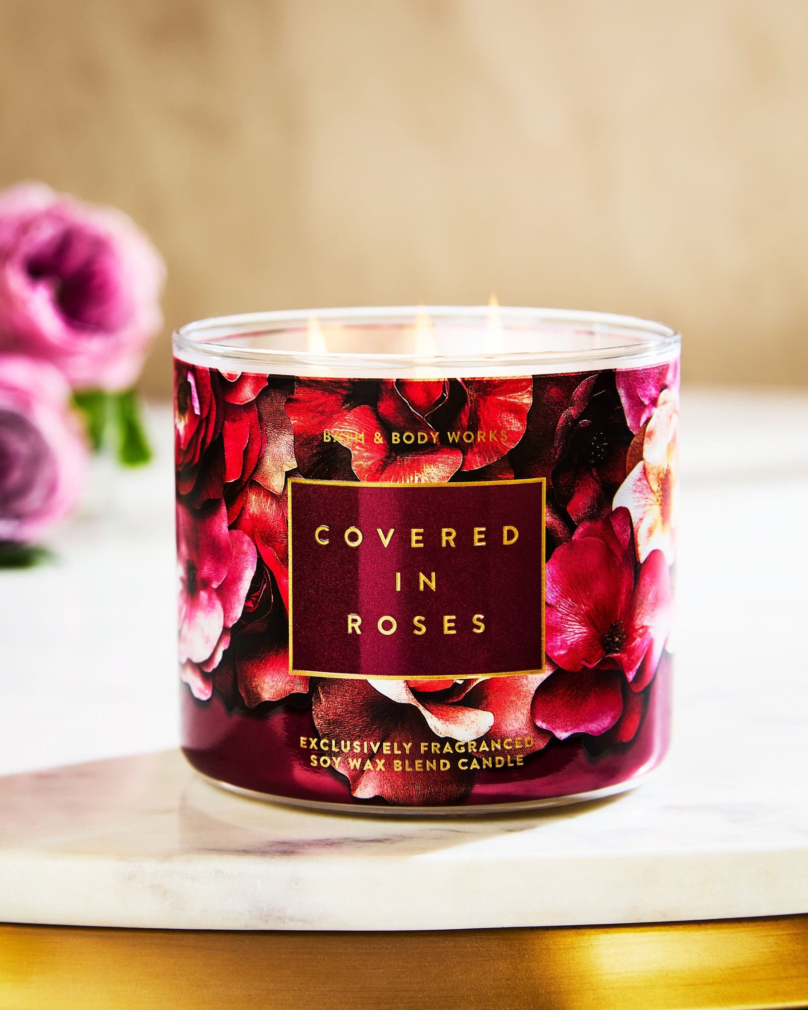Covered In Roses 3-Wick Candle - Image 5