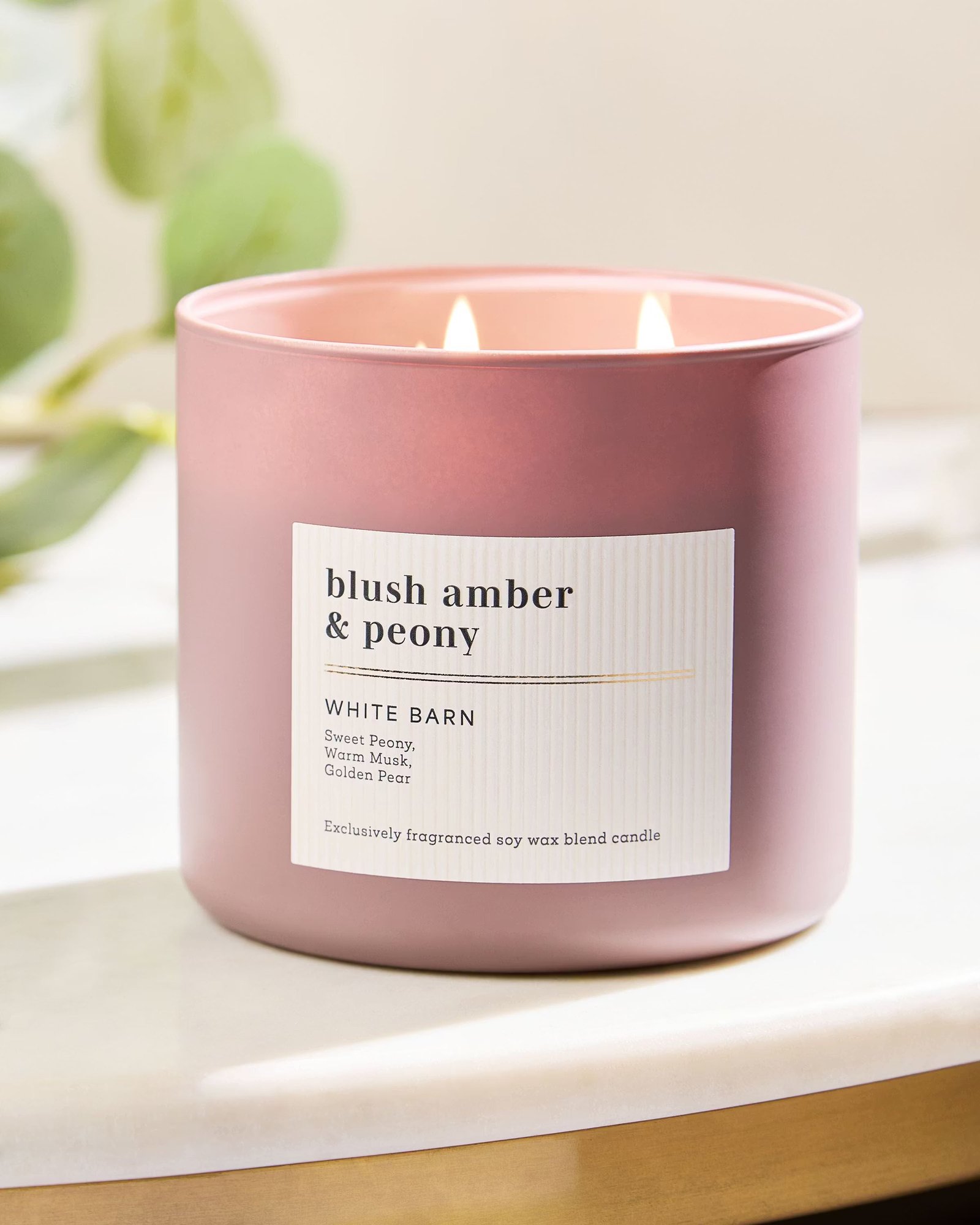 Blush Amber & Peony 3-Wick Candle - Image 5