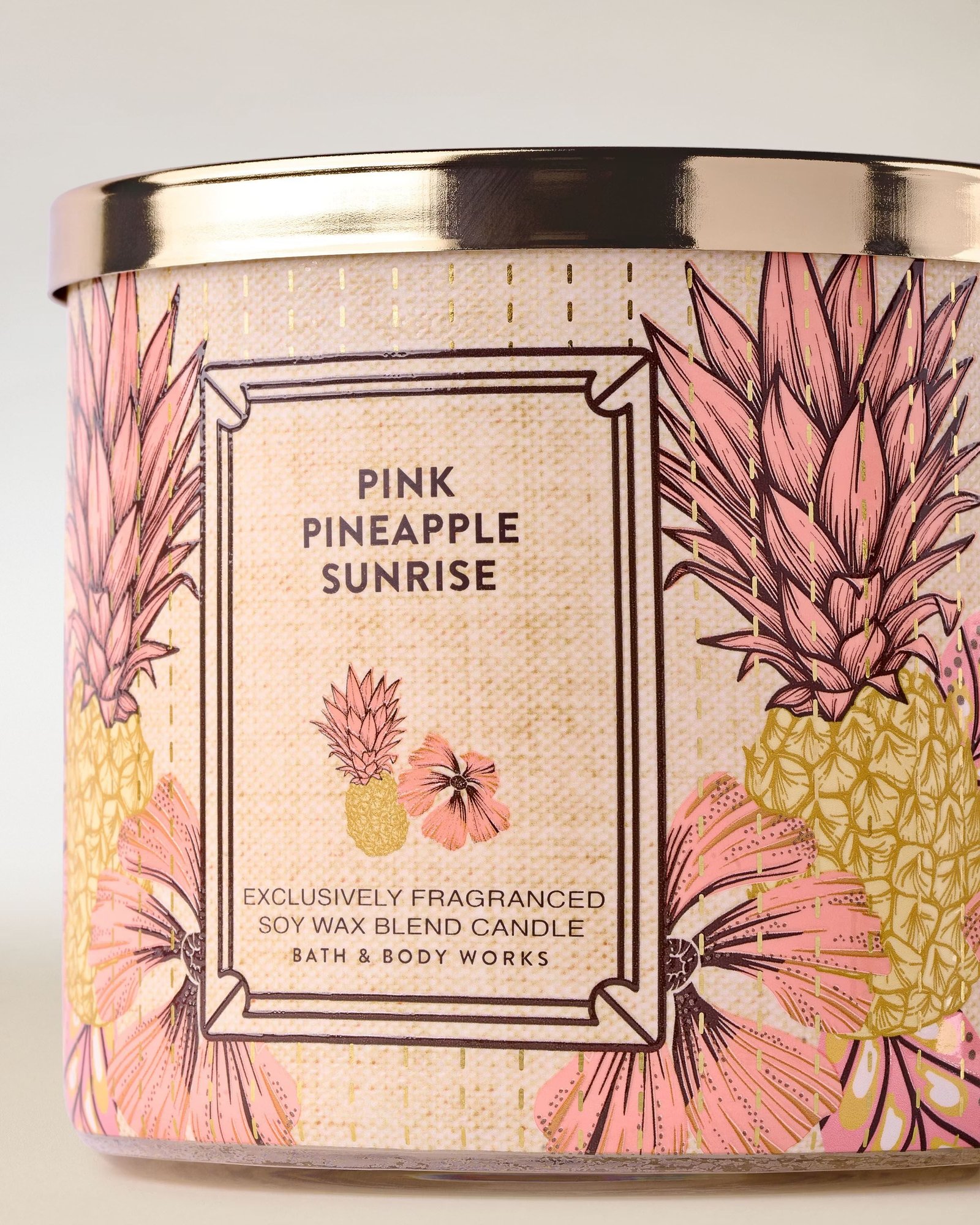 Pink Pineapple Sunrise 3-Wick Candle - Image 2