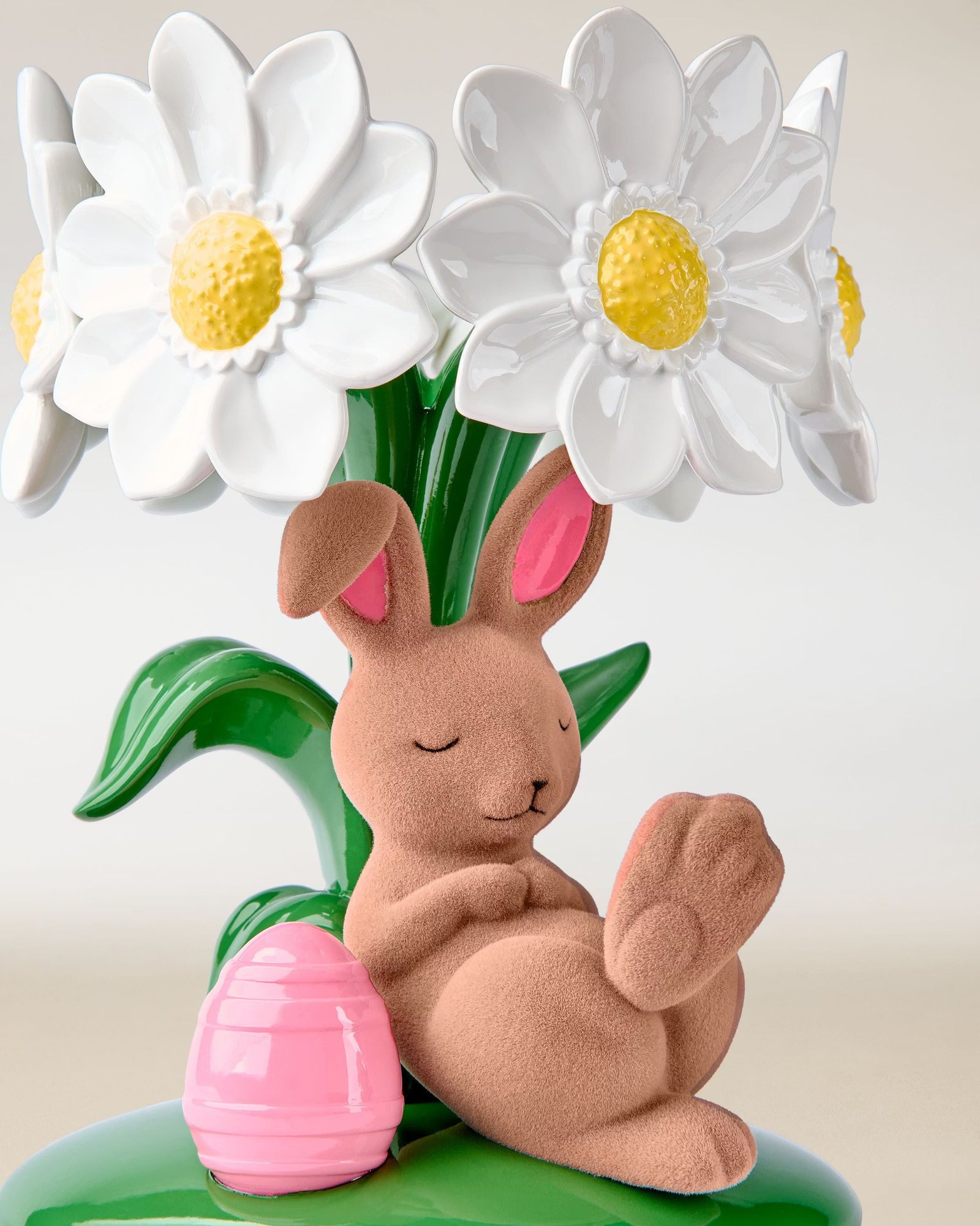 Bunny Bouquet Pedestal 3-Wick Candle Holder - Image 3