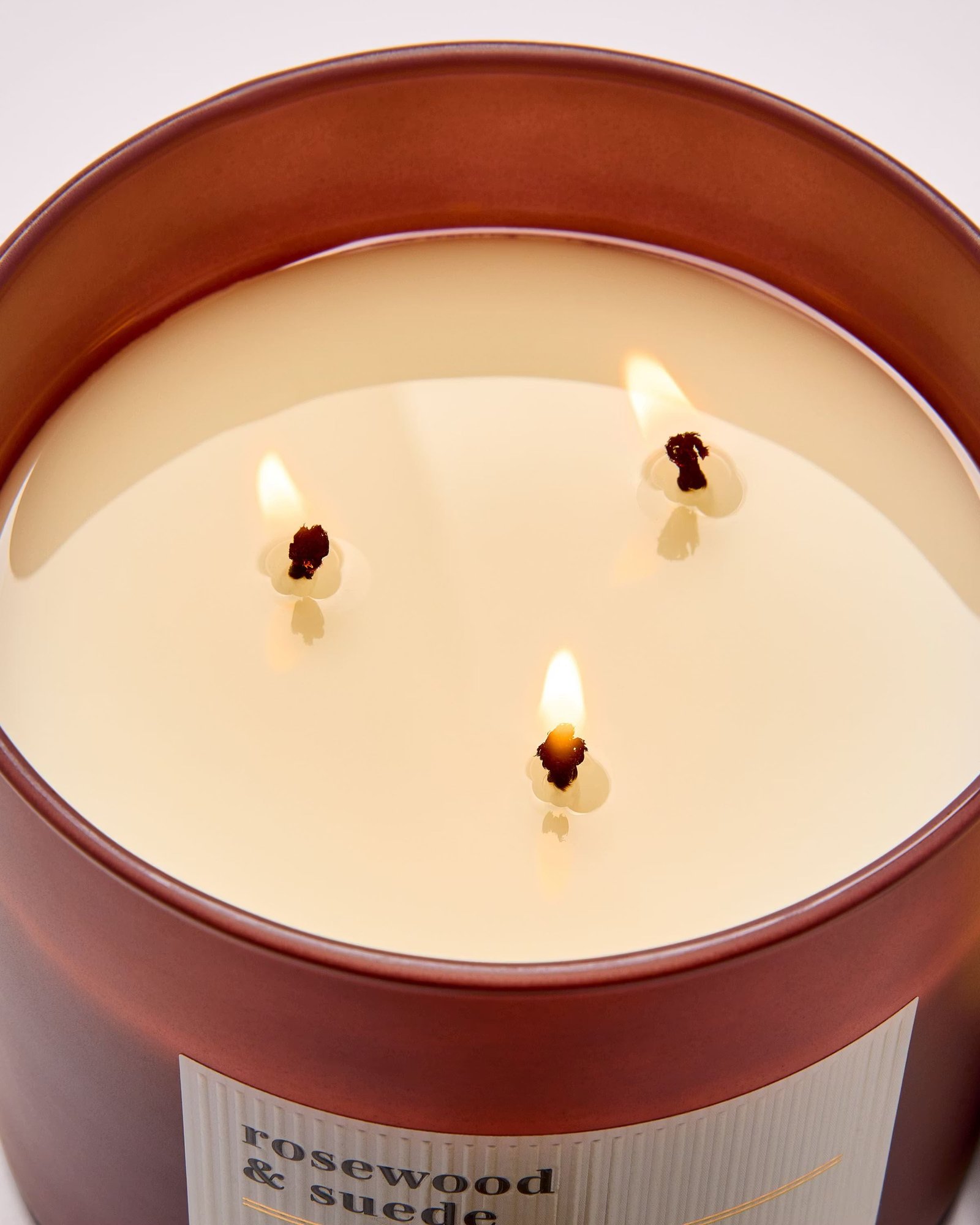 Rosewood & Suede 3-Wick Candle - Image 5