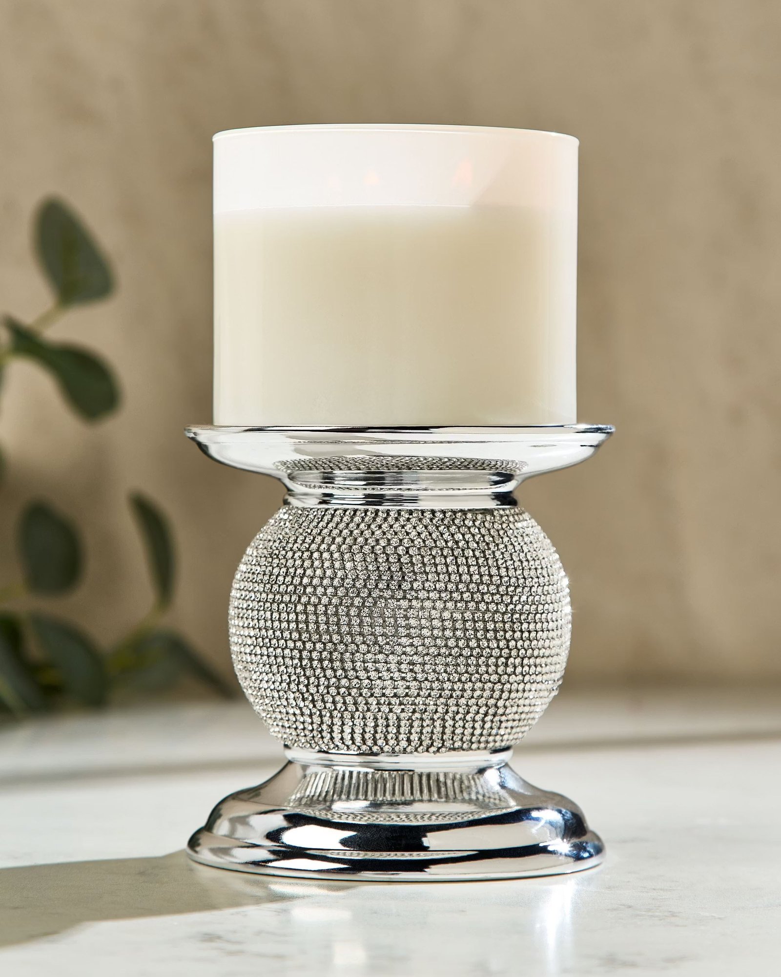 Bling Applique Pedestal 3-Wick Candle Holder - Image 2
