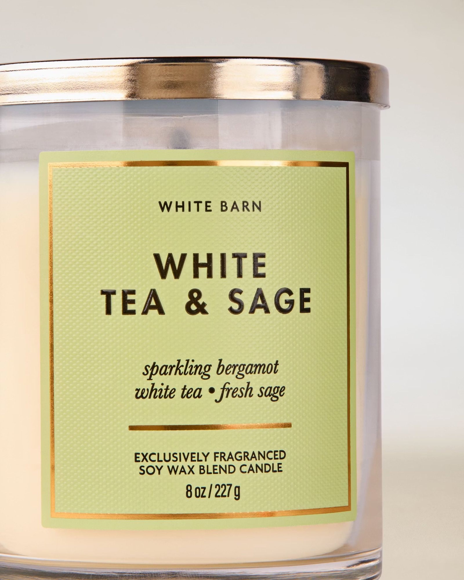 White Tea & Sage Single Wick Candle - Image 2