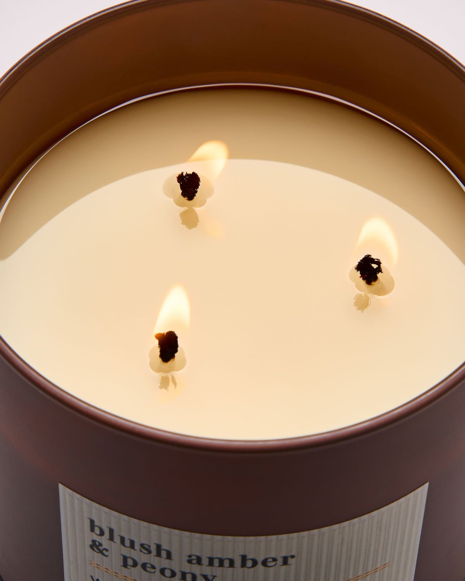 Blush Amber & Peony 3-Wick Candle - Image 4