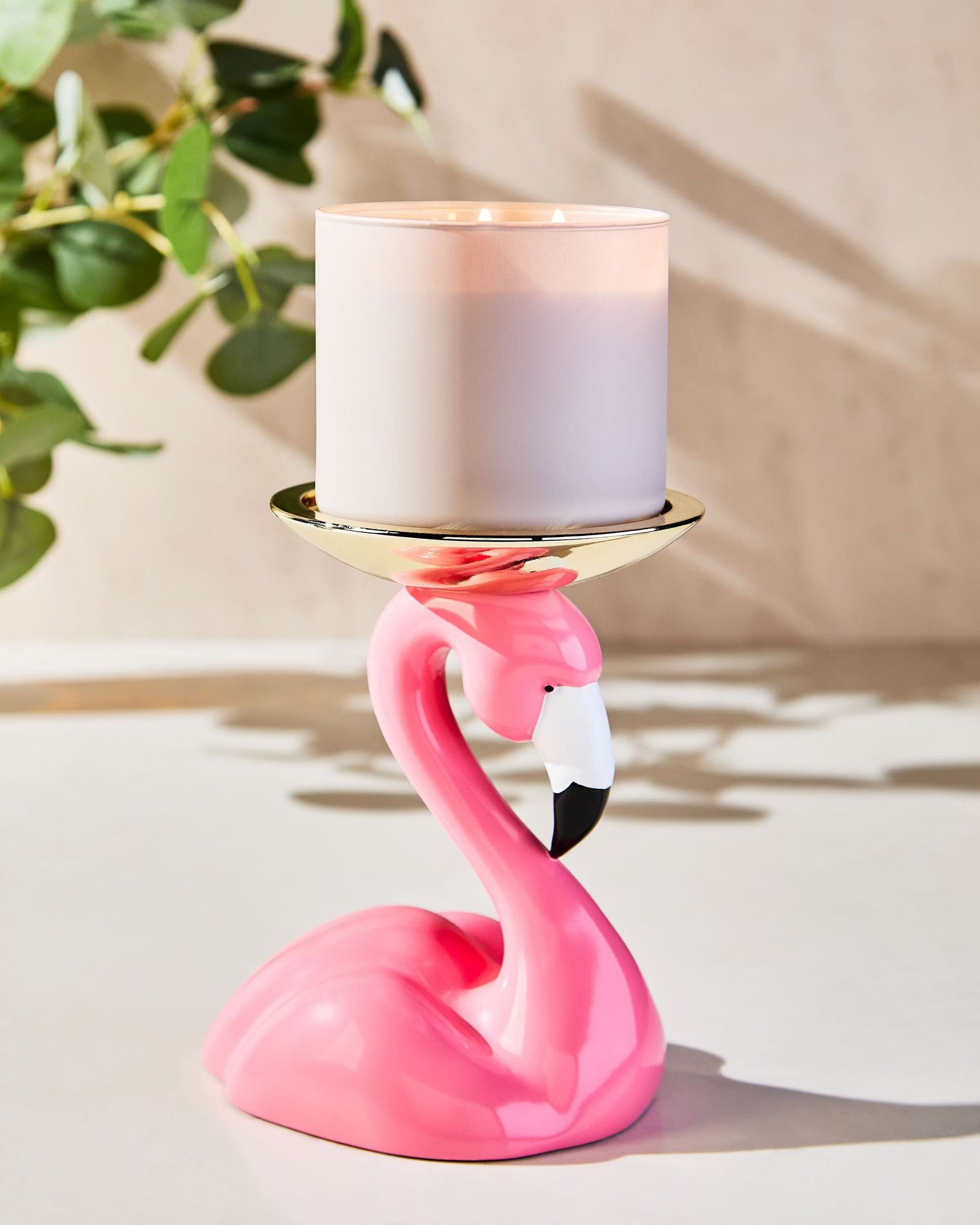 Flamingo Pedestal 3-Wick Candle Holder - Image 2